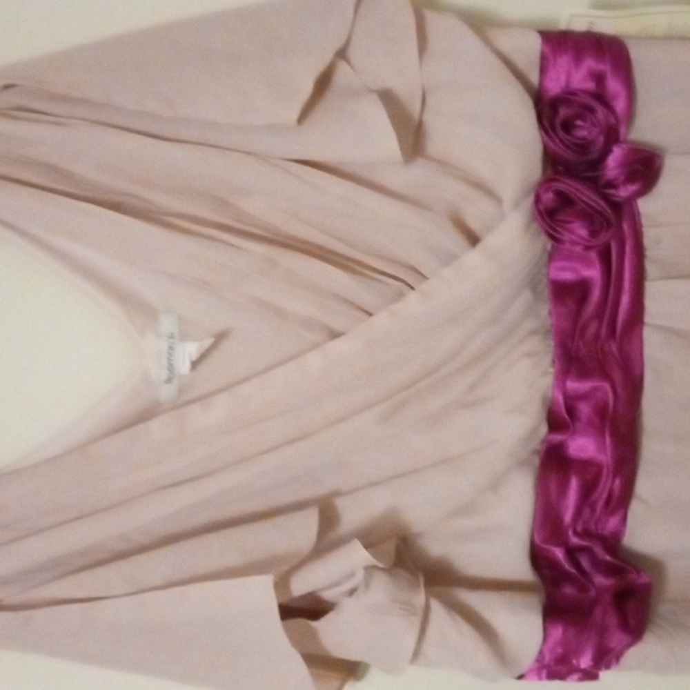 *CLEARANCE Special Occasion Cocktail Dusty Rose Pink Chiffon Dress Plus 30W - Picture 3 of 9